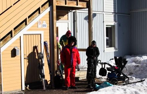 Det tar lite tid när åtta personer skall ut i backen