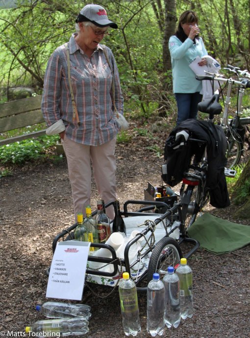 När vi kommit ett stycke in i Slottskogen, var det vätskekontroll