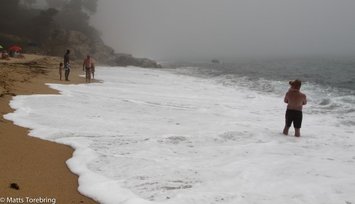 Helt plötsligt kommer en dimma och drar in över oss.