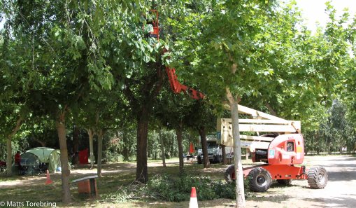 Jag pratade ben stund ned campingägare.