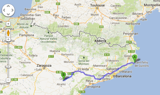 Så här ser resan ut idag. Om två dagar far vi vidare till San Sebastian.