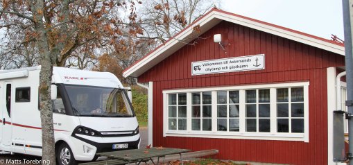 Vi har nått vårt första etappmål, Ställplatsen i Askersund