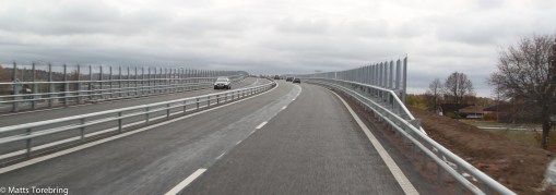 På väg tillbaka till Motala och norra infarten till bron.