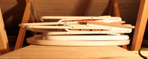 På detta golvet på vinden till garaget låg förut en gummiduk