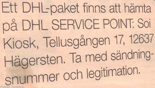 Det kommer ett sms till din mobil med kod och hämtplats