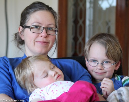 Vår dotter Candra och barnbarnen Oliver & Nelley