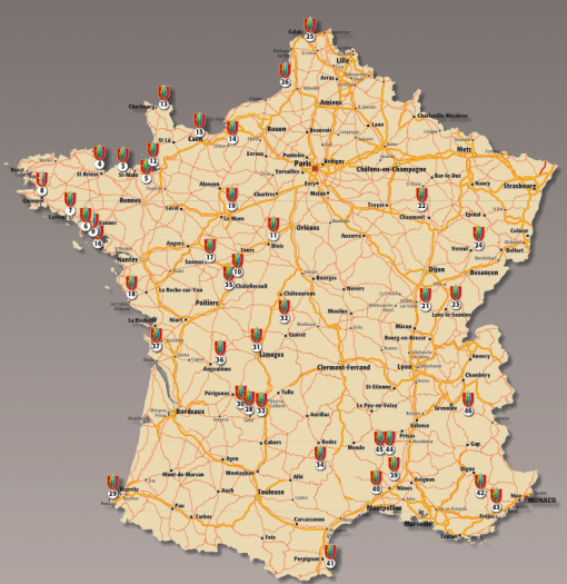 46 olika slott i Frankrike