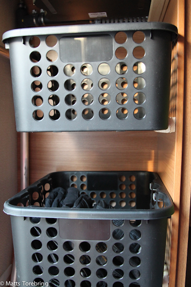 Jag har valt att montera in fem styck korgar