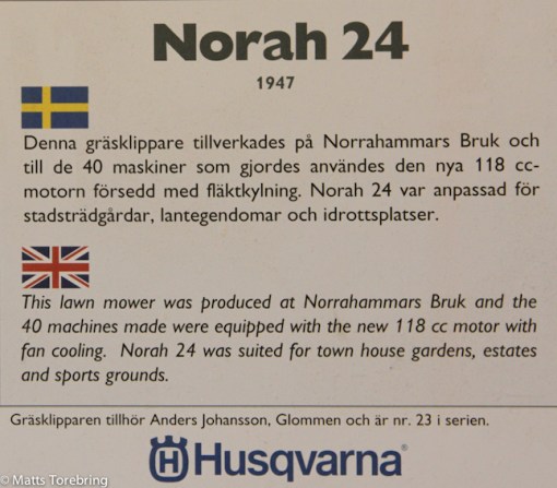 Beskrivning av gräsklipparen ovan.