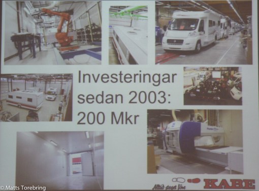 Investeringar i Kabe Husbilsfabrik de sista åren