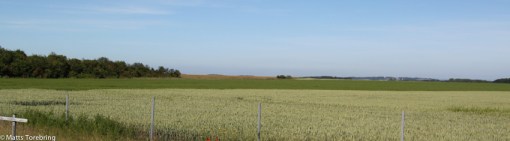 Vi åker i ett mäktigt jordbrukslandskap