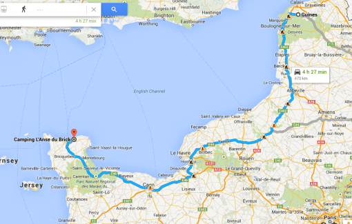 Dagen resa från Guines, Calais till Normandi