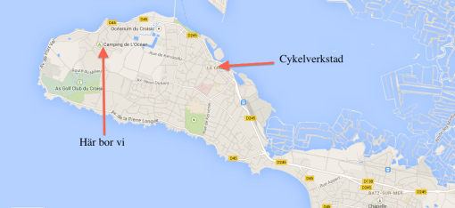 Karta över vår plats där vi bor