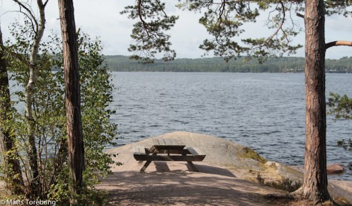 30- 40 meter från ställplatsen.