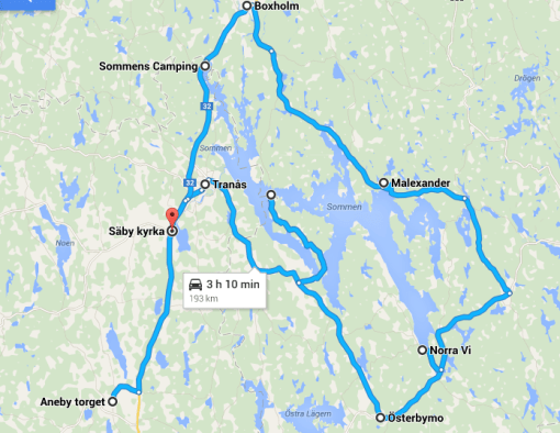 Ett par gånger tidigare har vi kört Sommen runt, men utan att dokumentera