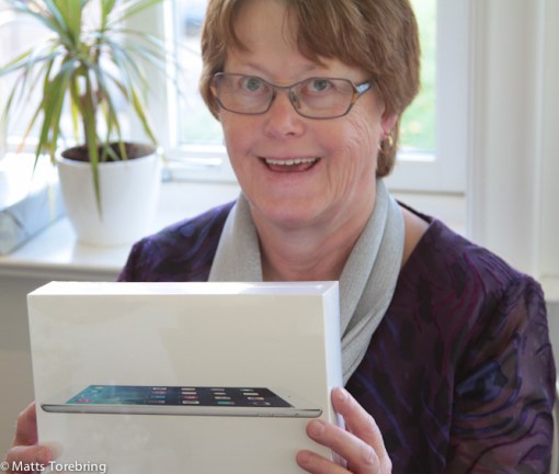 Birgitta fick bland annat en iPadAir Wifi Cell