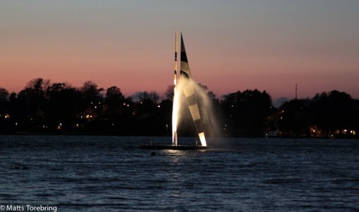 Vattenfontän i Södra Hamnen
