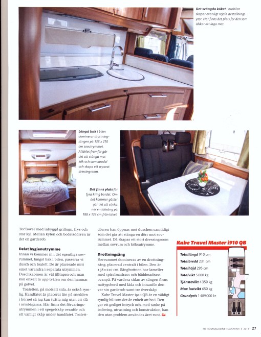 Fritidsmagasinet Caravan nummer fem 2014. Foto Anette Fajersson