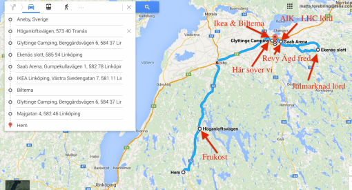 Resrutt fred. - lörd. - sönd.