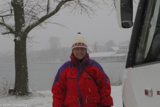 När vi äter frukost kom snön till Motala