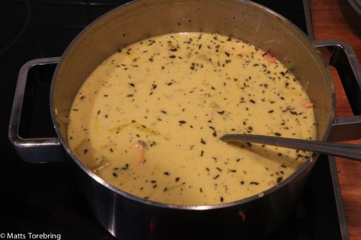 Vi bjöds på en jättegod fisksoppa