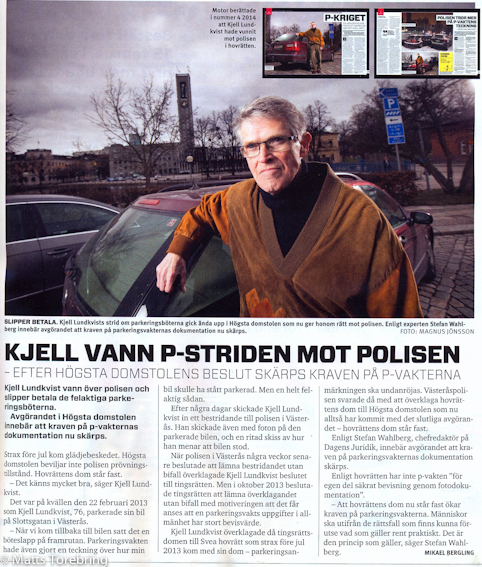 Saxat ur tidningen Motor idag