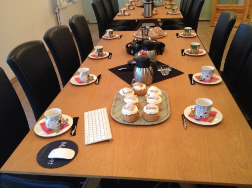 Färdigdukat innan gästerna kommer