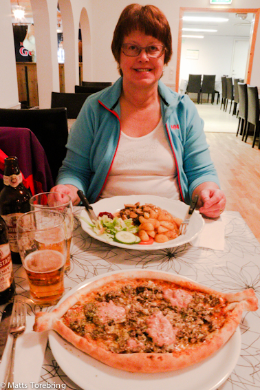 Så här avslutade vi onsdagskvällen på campingens Restaurang