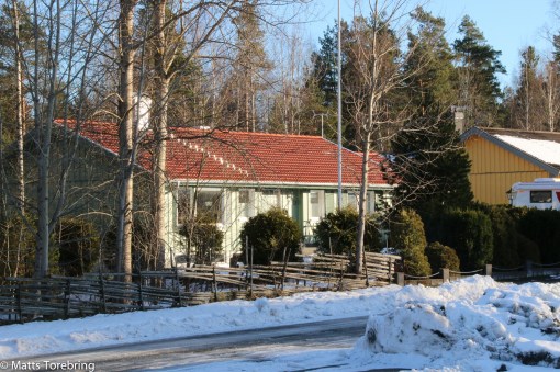 Vårt hus omgivet av skogen