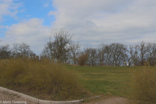 Utanför Slottsruinen börjar grönskan komma