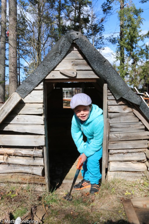 Linus restaurerar Åke gamla lekstuga