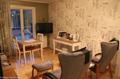 Tidigare köksmöblerna fick plats i tv rummet