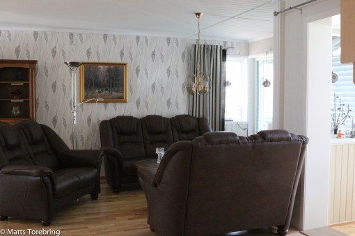 Öppet mella kök och vardagsrum