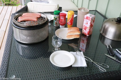 Grillkväll på altan hemma