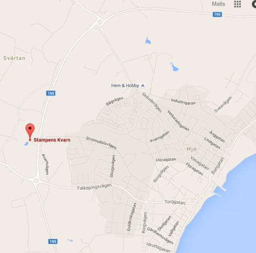 Stampens Kvarn ligger alldeles intill genomfarten