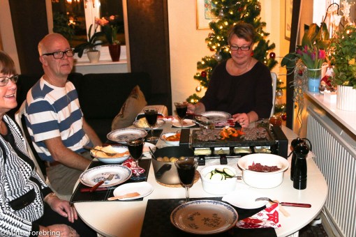 Vi njöt i timmar av den goda maten